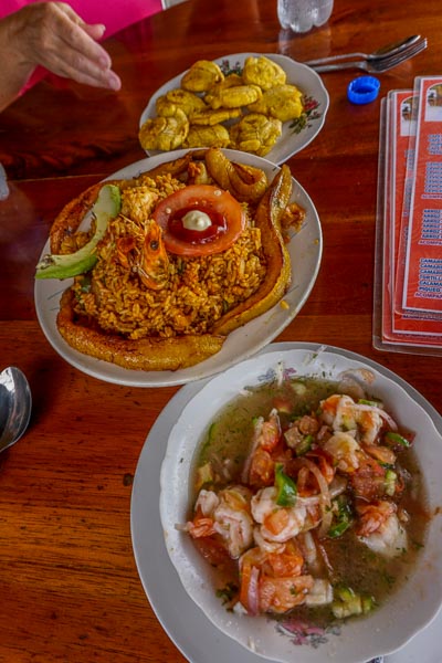 Arroz con camarone with camarone ceviche\