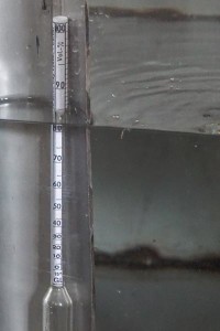 Specific gravity reads almost 85% alcohol