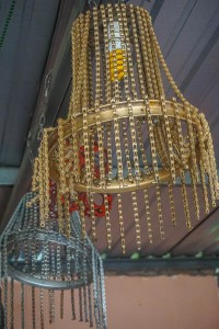 Chandelier made from bicycle chains 