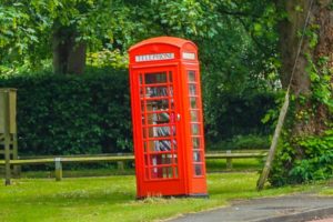 This phone booth has been turned into a lending library